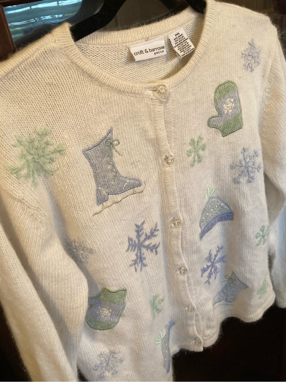 CROFT & BARROW Winter Cardigan - Size Petite Medium - Very Good Condition